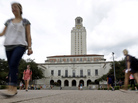 Students walk through the University of Texas, Austin, campus near the school's iconic tower on Sept. 27. Students walk through the University of Texas, Austin, campus near the school's iconic tower on Sept. 27.