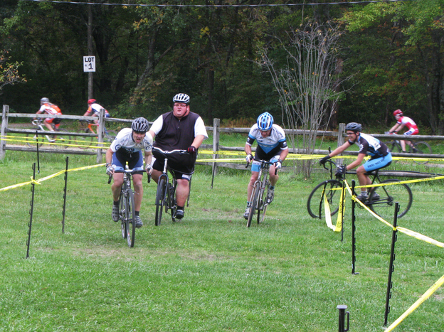 Ernest Gagnon competes in his first cyclocross race, the Midnight Ride of Cyclocross, on Sept. 26, in Lancaster, Mass.