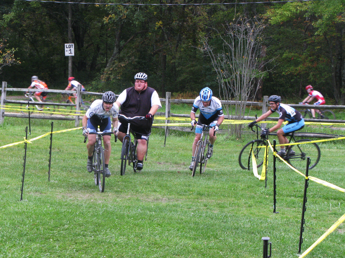 Ernest Gagnon competes in his first cyclocross race, the Midnight Ride of Cyclocross, on Sept. 26, in Lancaster, Mass.