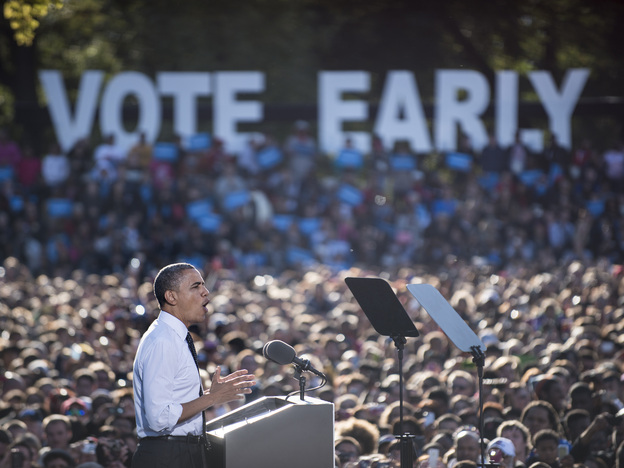 President Obama at Ohio State University in Columbus on Tuesday.