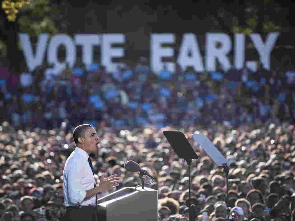 President Obama at Ohio State University in Columbus on Tuesday.