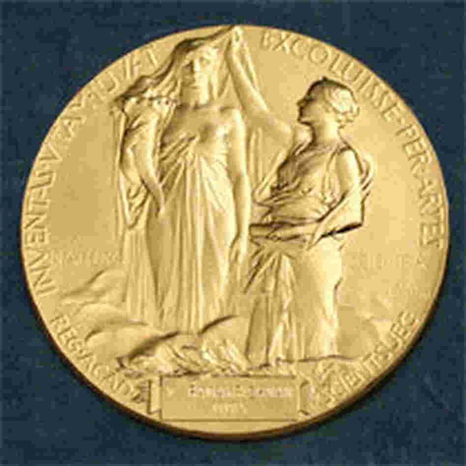 The medal for the Nobel in Physics. According to the Nobel committee, the inscription reads: " 'Inventas vitam juvat excoluisse per artes' loosely translated 'And they who bettered life on earth by their newly found mastery.' " The medal for the Nobel in Physics. According to the Nobel committee, the inscription reads: " 'Inventas vitam juvat excoluisse per artes' loosely translated 'And they who bettered life on earth by their newly found mastery.' "