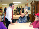 U.S. Rep. Joe Donnelly of Indiana talked with residents of Columbia Healthcare Center, a nursing home in Evansville, Ind., on Thursday. U.S. Rep. Joe Donnelly of Indiana talked with residents of Columbia Healthcare Center, a nursing home in Evansville, Ind., on Thursday.