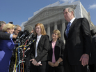 Abigail Fisher, the Texan involved in the University of Texas affirmative action case, talks to reporters outside the Supreme Court in Washington on Wednesday. Abigail Fisher, the Texan involved in the University of Texas affirmative action case, talks to reporters outside the Supreme Court in Washington on Wednesday.