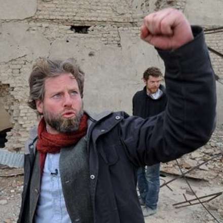American director Sam French on the set of his short film, Buzkashi Boys, which was filmed in Afghanistan.