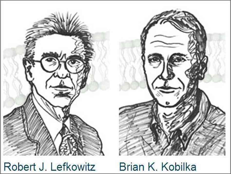 This year's winners of the Chemistry Nobel: Robert Lefkowitz (left) and Brian Kobilka.