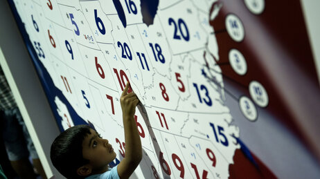 A boy examines CSPAN's 2012 presidential race electoral map at the American Presidential Experience exhibit last month in Charlotte, N.C. A boy examines CSPAN's 2012 presidential race electoral map at the American Presidential Experience exhibit last month in Charlotte, N.C.