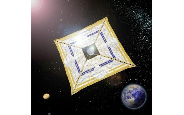 Artist's depiction of IKAROS in space.