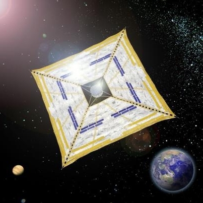 Artist's depiction of IKAROS in space.