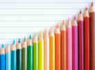 Colored pencils make up a graph.