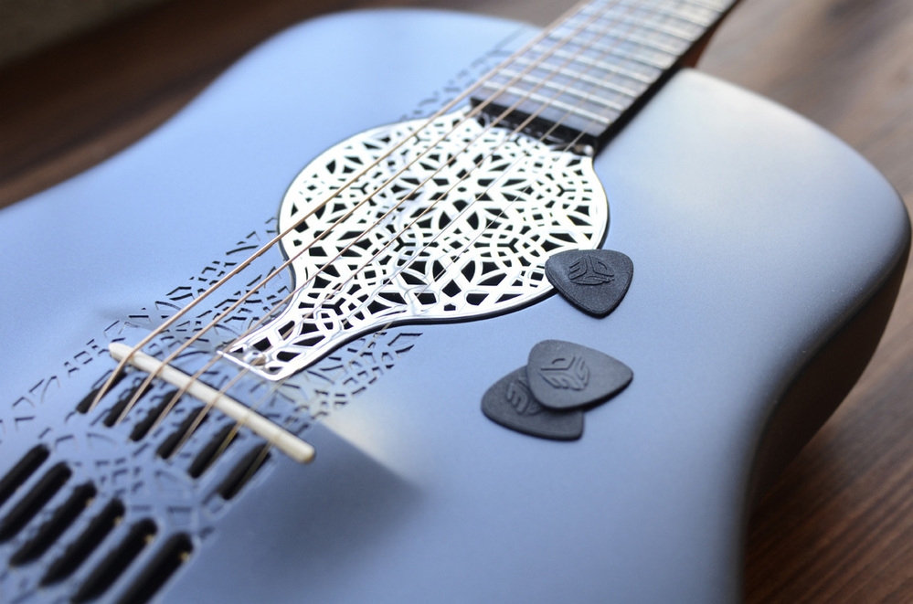 Industrial engineer Scott Summit made this guitar out of nylon powder.