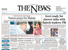 The front page of today's The News, in Karachi, Pakistan. The front page of today's The News, in Karachi, Pakistan.