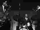 The band led by drummer Art Blakey (center) groomed more than 150 alumni members, including saxophonist Wayne Shorter and trumpeter Lee Morgan.