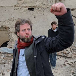 American director Sam French on the set of his short film, Buzkashi Boys, which was filmed in Afghanistan.