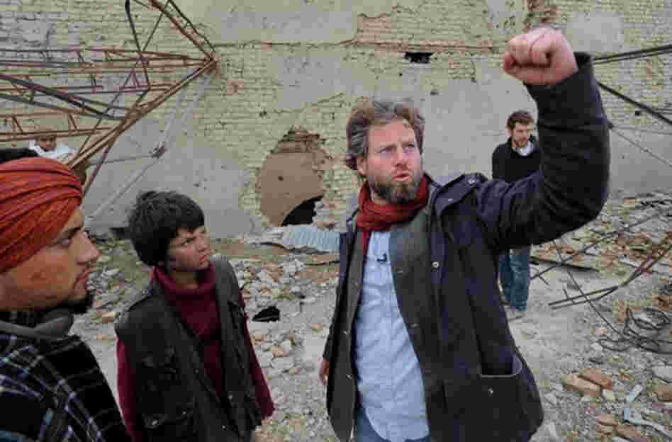 American director Sam French on the set of his short film, Buzkashi Boys, which was filmed in Afghanistan.