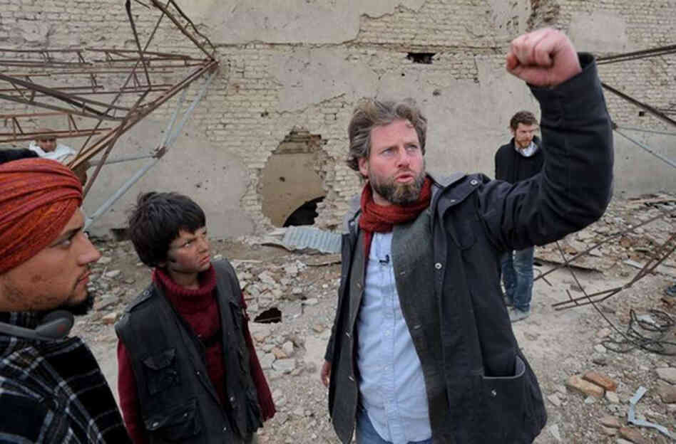 American director Sam French on the set of his short film, Buzkashi Boys, which was filmed in Afghanistan.