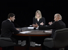 Vice President Joe Biden speaks as Republican Rep. Paul Ryan and moderator Martha Raddatz listen during the vice presidential debate at Centre College on Thursday in Danville, Ky. Vice President Joe Biden speaks as Republican Rep. Paul Ryan and moderator Martha Raddatz listen during the vice presidential debate at Centre College on Thursday in Danville, Ky.