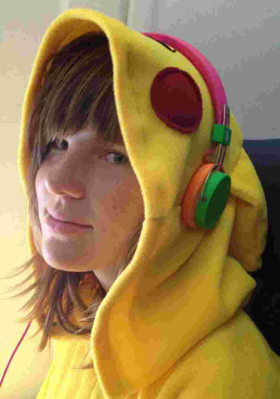 Willow in her Pikachu costume. Willow in her Pikachu costume.