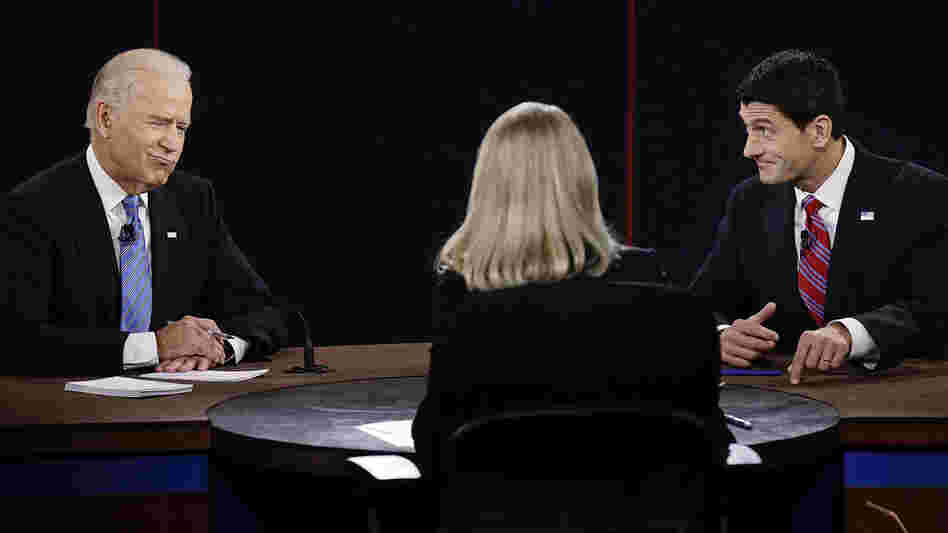 Vice President Biden and his Republican opponent, Rep. Paul Ryan of Wisconsin, participate in the vice presidential debate at Centre College in Danville, Ky., Thursday.