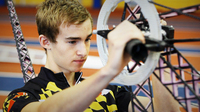 Henry Enerson prepares for a flight.