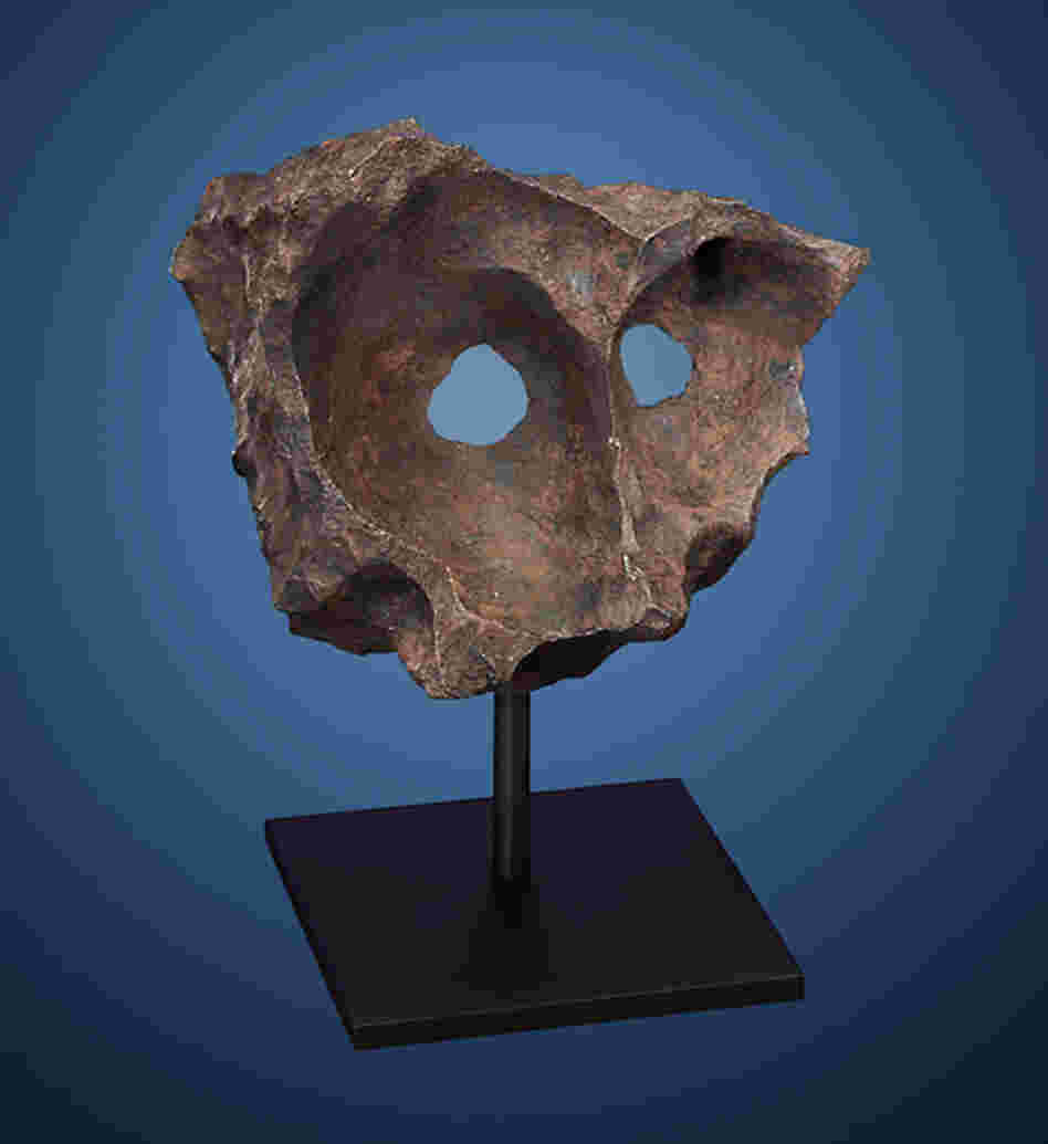 Meteor Masquerade: Another fragment of the Gibeon meteorite, which crashed into Namibia in prehistoric times. Namibian tribesmen discovered this specimen, known as the Gibeon Mask, in 1992. Estimated price: $140,000-$180,000. Meteor Masquerade: Another fragment of the Gibeon meteorite, which crashed into Namibia in prehistoric times. Namibian tribesmen discovered this specimen, known as the Gibeon Mask, in 1992. Estimated price: $140,000-$180,000.