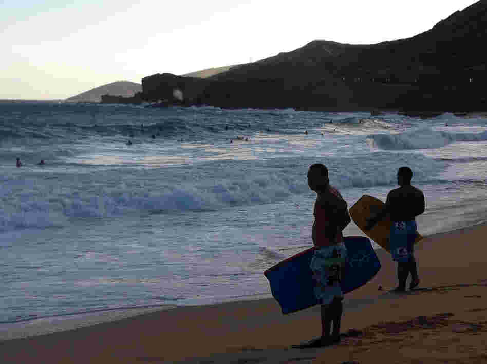 Sandy Beach Park, one of Obama's favorite spots growing up in Hawaii.