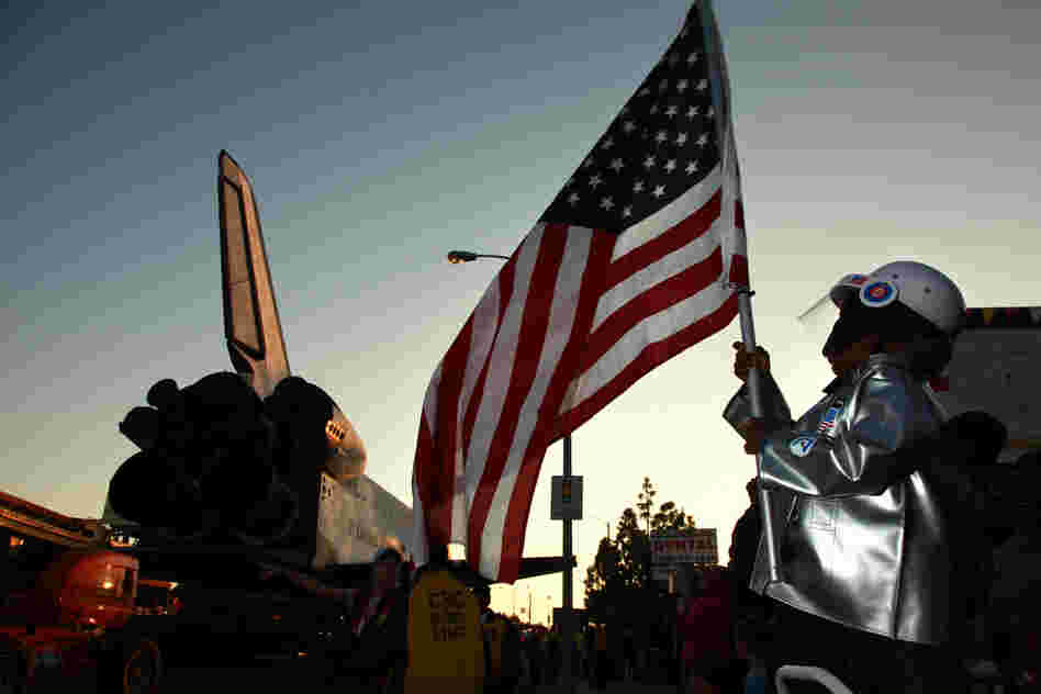 Endeavour was scheduled to inch into the California Science Center late Saturday to spend the rest of its years as a museum piece.