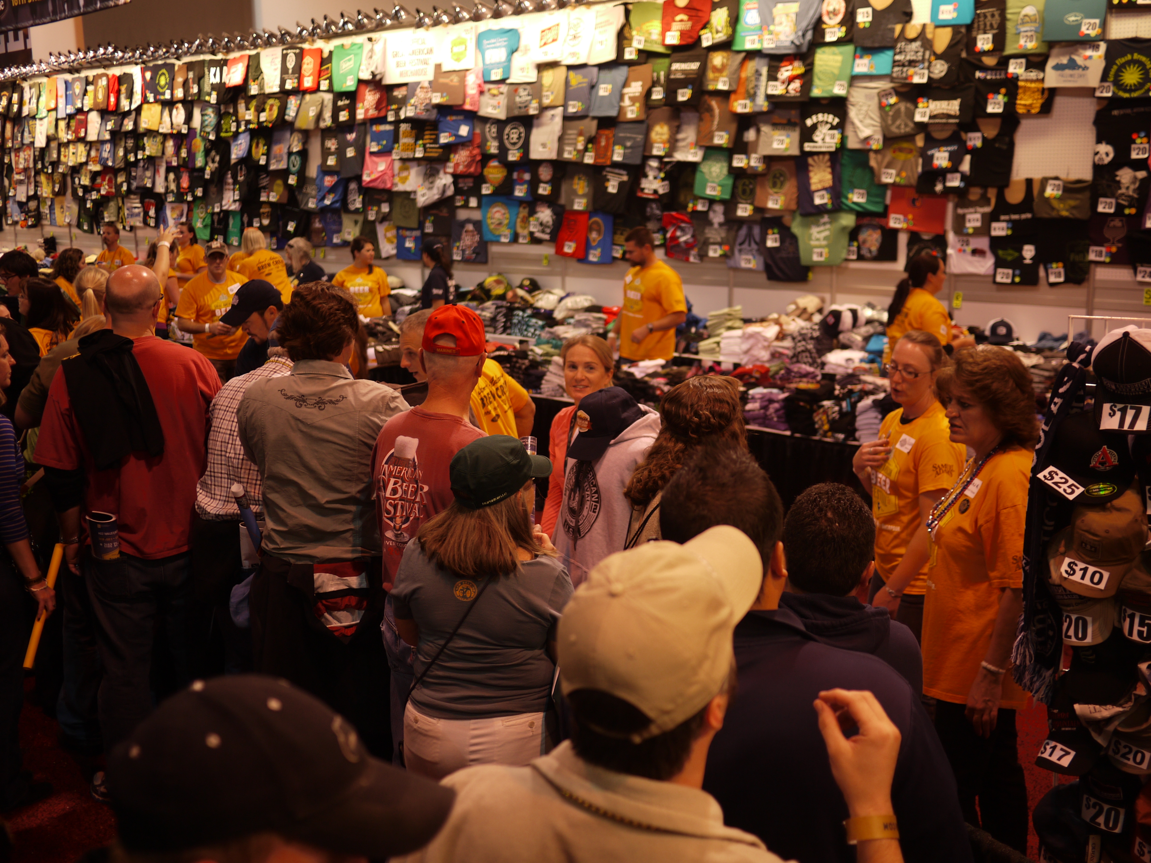 Brewery T-shirts and other merchandise drew long lines. Brewery T-shirts and other merchandise drew long lines.