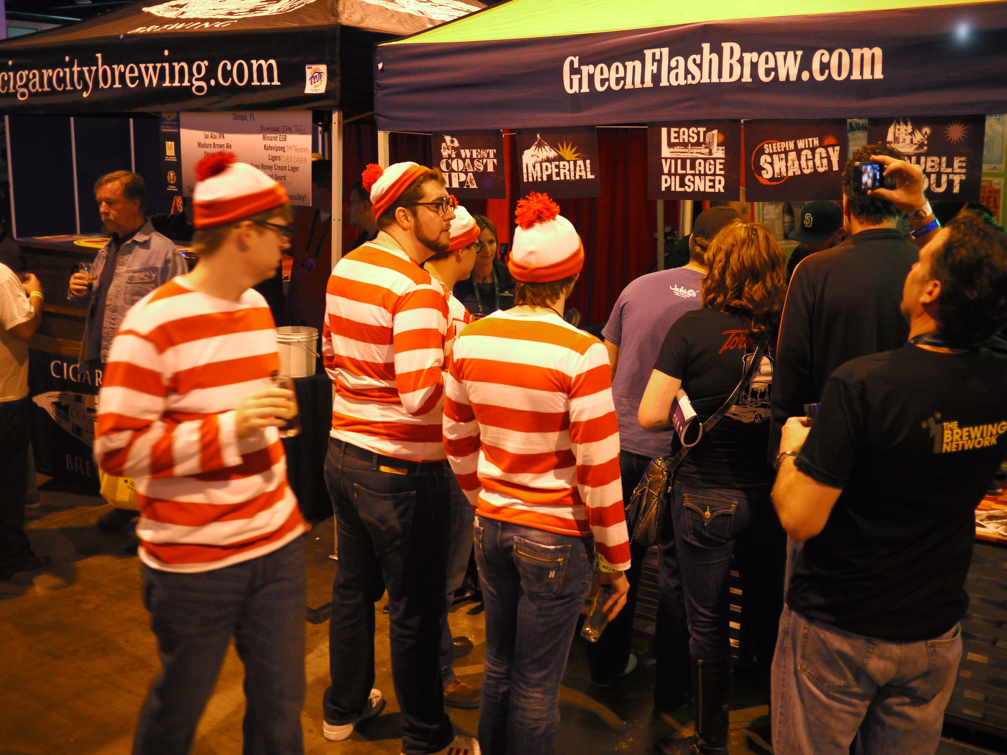 A group of Waldos at the Green Flash Brewing Company's booth. A group of Waldos at the Green Flash Brewing Company's booth.