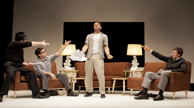 The cast rehearses a scene from Jack Kerouac's only play, The Beat Generation.