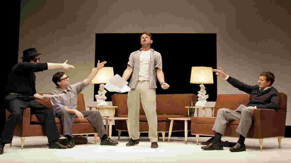 The cast rehearses a scene from Jack Kerouac's only play, The Beat Generation.