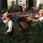 Crowds watch as Clos Montmartre's grapes are harvested during its annual October wine festival. Crowds watch as Clos Montmartre's grapes are harvested during its annual October wine festival.