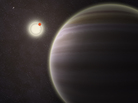 An artist's illustration of PH1, a planet discovered by volunteers from the Planet Hunters citizen science project. PH1, shown in the foreground, is a circumbinary planet and orbits two suns. An artist's illustration of PH1, a planet discovered by volunteers from the Planet Hunters citizen science project. PH1, shown in the foreground, is a circumbinary planet and orbits two suns.