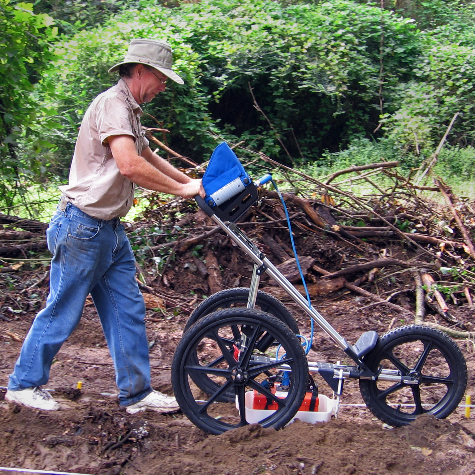 Using ground penetrating radar, archaeologist Richard Estabrook has identified dozens of previously unknown graves at the school's cemetery.