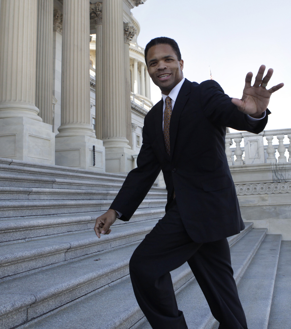 Rep. Jesse Jackson, Jr., D-Ill., on the steps of the U.S. Capitol in December 2011.