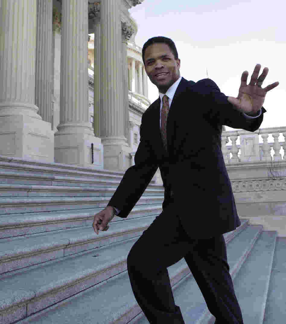 Rep. Jesse Jackson, Jr., D-Ill., on the steps of the U.S. Capitol in December 2011.