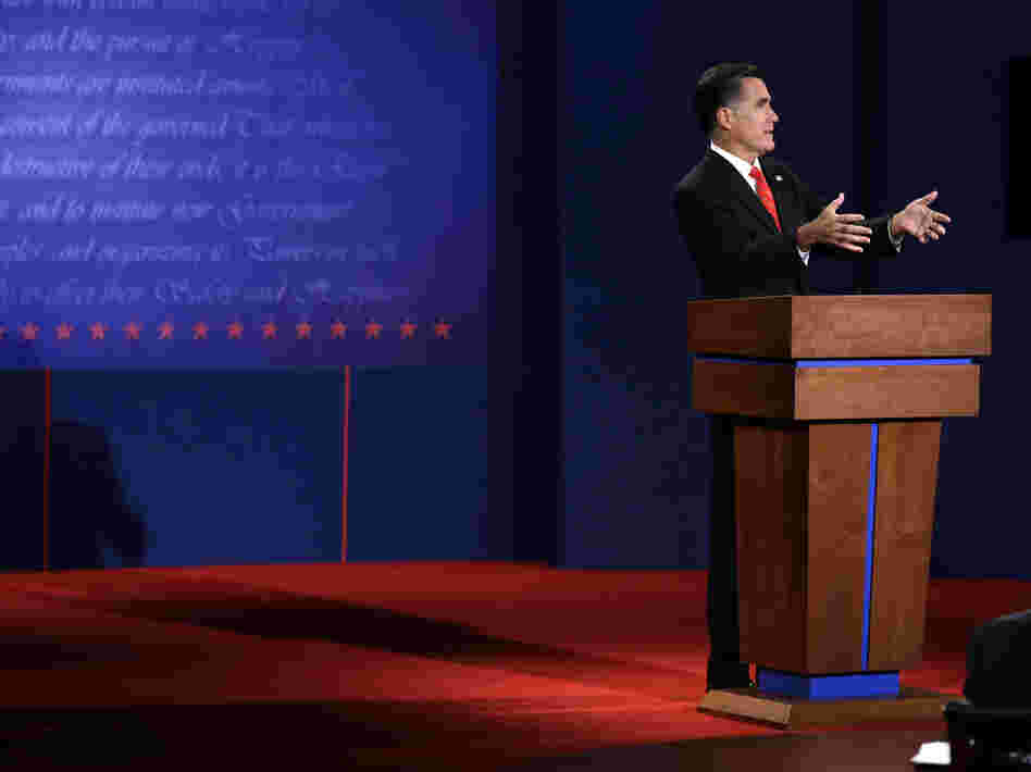 Mitt Romney at the first presidential debate at the University of Denver on Oct. 3.