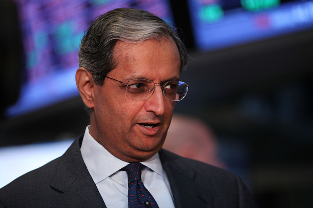 Vikram Pandit on the floor of the New York Stock Exchange on in June.