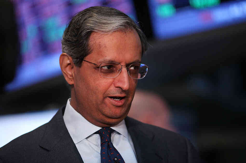 Vikram Pandit on the floor of the New York Stock Exchange on in June.