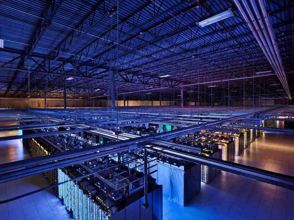Google's data center in Council Bluffs, Iowa, houses servers in over 115,000 square feet of space.