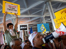 Former staff of Israel's daily Maariv newspaper protest their dismissals on Sept. 20, in Tel Aviv. The newspaper, one of the country's oldest, is on the verge of closure. Former staff of Israel's daily Maariv newspaper protest their dismissals on Sept. 20, in Tel Aviv. The newspaper, one of the country's oldest, is on the verge of closure.