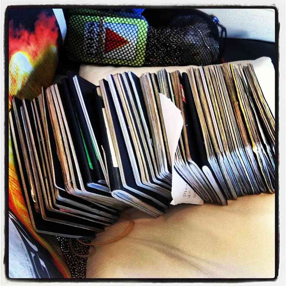 The passports of all 38 journalists traveling with Mitt Romney. @philiprucker