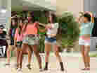 Girl group Lylas performs in front of Simon Cowell and guest mentor Marc Anthony on The X Factor.