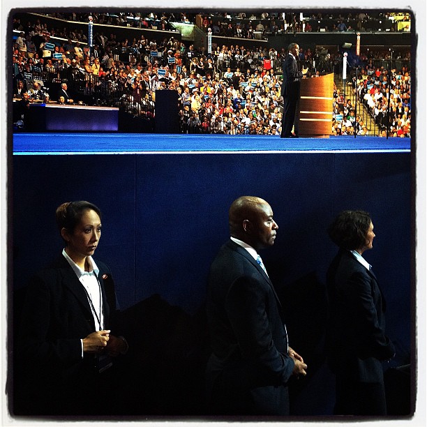 Secret Service and Obama at the DNC. <a href=