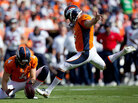 Place kicker Matt Prater of the Denver Broncos kicks a second quarter field goal on a hold by Britton Colquitt against the Houston Texans at Sports Authority Field Field at Mile High in Denver on Sept. 23. Place kicker Matt Prater of the Denver Broncos kicks a second quarter field goal on a hold by Britton Colquitt against the Houston Texans at Sports Authority Field Field at Mile High in Denver on Sept. 23.