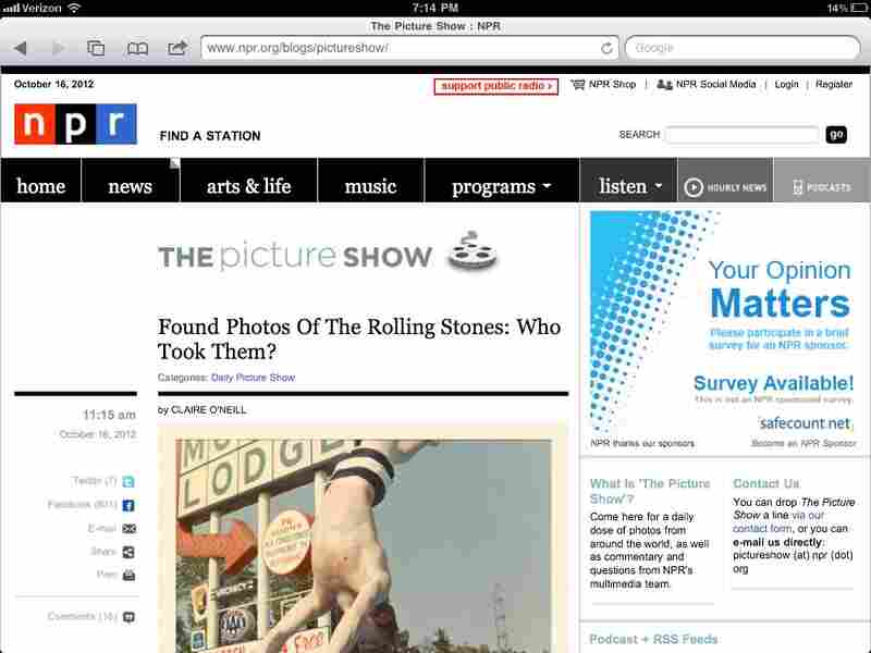 Before: The Picture Show blog on a tablet device.