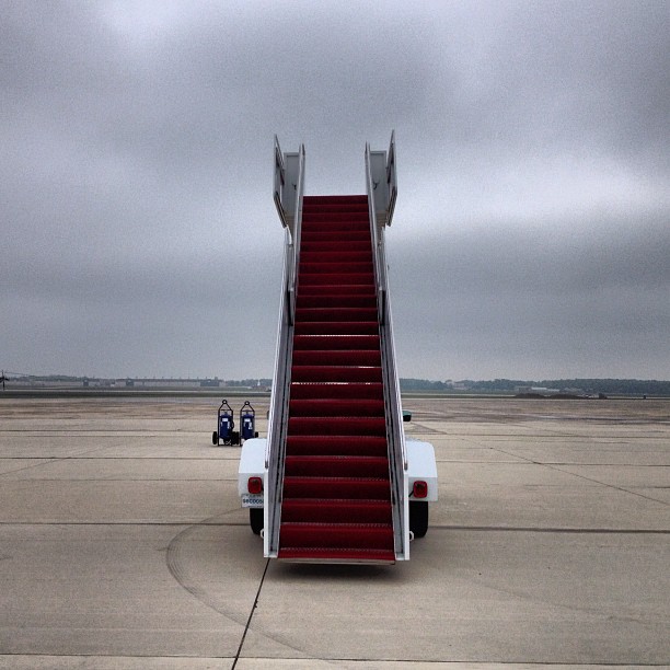 Waiting for President Obama at Andrews Air Force Base - stairs to nowhere. <a href=