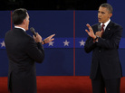 Republican presidential nominee Mitt Romney and President Obama spar over energy policy during the second presidential debate at Hofstra University on Tuesday. Republican presidential nominee Mitt Romney and President Obama spar over energy policy during the second presidential debate at Hofstra University on Tuesday.