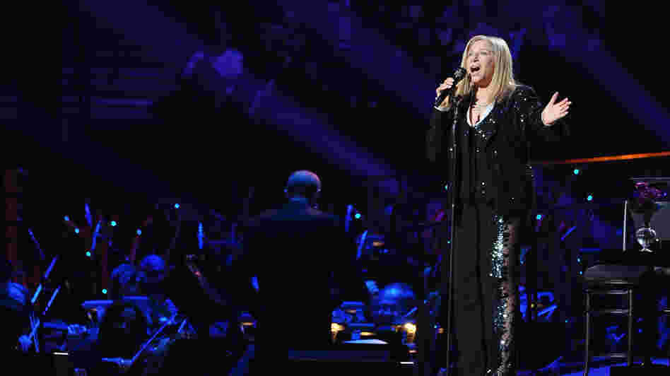 Barbra Streisand on stage at the Barclays Center in Brooklyn on October 11, 2012