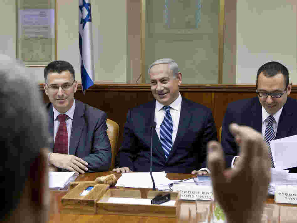 Israeli Prime Minister Benjamin Netanyahu chairs the weekly Cabinet meeting at his offices in Jerusalem in October. A new report shows that Netanyahu raised more than 90 percent of his campaign money in the United States. Israeli Prime Minister Benjamin Netanyahu chairs the weekly Cabinet meeting at his offices in Jerusalem in October. A new report shows that Netanyahu raised more than 90 percent of his campaign money in the United States.